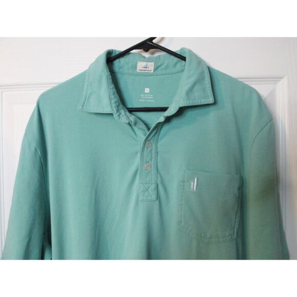 Johnnie-O West Coast Prep Green S/S Preppy Pocket Polo Mens XL Cotton Spandex - Picture 2 of 10